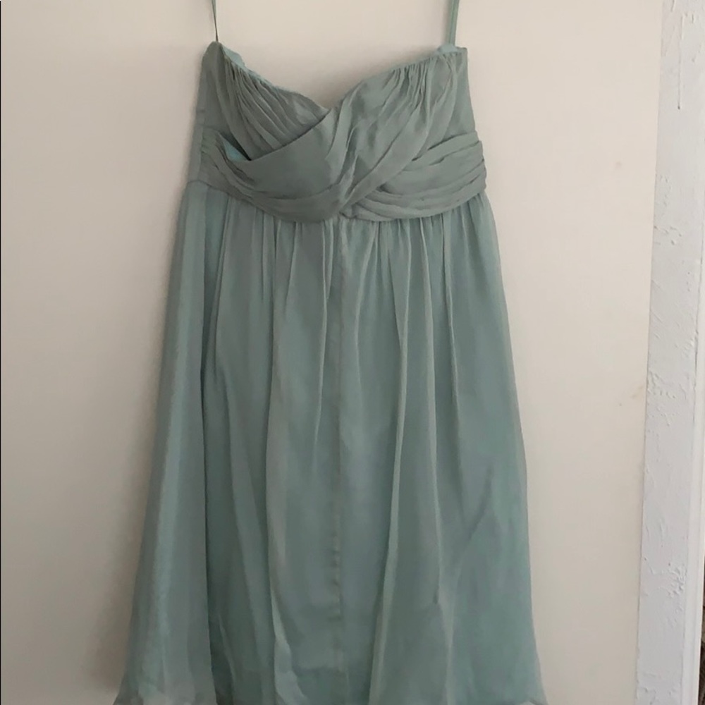 JCrew Chiffon Strapless Blue Dress
